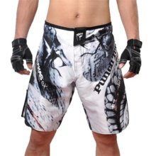 Punch Town MMA Shorts White Snake