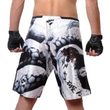 Punch Town MMA Shorts White Snake