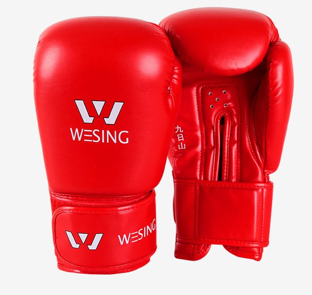 red kickboxing gloves